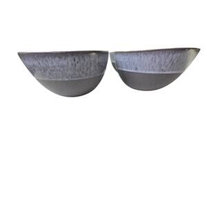 Set of 4- HOTEL COLLECTION Blue Gray Olaria Moonstone Stoneware 6" Soup Bowl